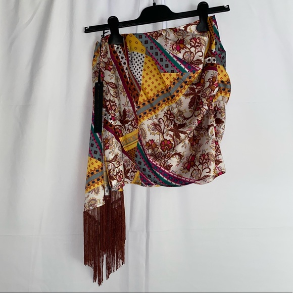 House of Harlow 1960 x Revolve Caterina Skirt in Patchwork Multi NWT - Picture 8 of 10
